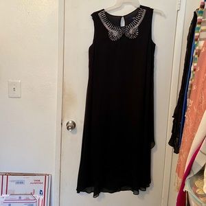 Dressy blinged black dress by Denim 24/7. Size 18W